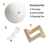 3D Touch Sensitive Rechargeable Moon Lamp / Night Light