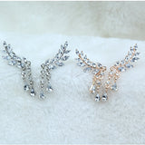 Women's Angel Wings Stud Earrings w/ Rhinestone Inlay