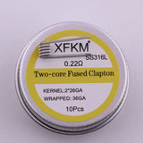 XFKM 10pcs/lot Premade NI80 SS316L A1 Alien Fused Clapton Prebuilt Coil Nichrome Prebuilt Wire Heat Resistance Vape