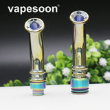 Rainbow Long Curved Glass 510/810 Drip Tip Mouthpiece for e-cigarette Atomizers Vape Vaporizer