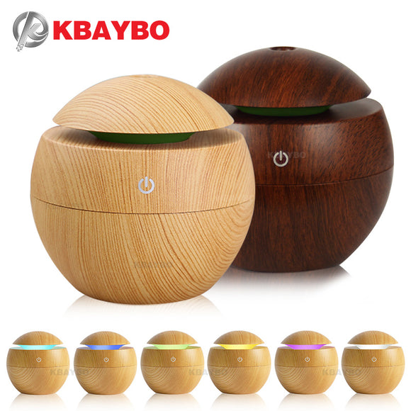 USB Aroma Essential Oil Ultrasonic Diffuser w/ 7 Color Change LED Night light for Office Home